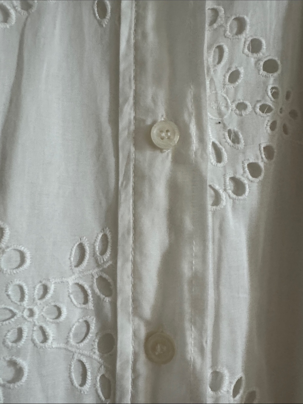 Zara White Eyelet Maxi Shirt Dress with Tie Waist - Picture 8 of 9